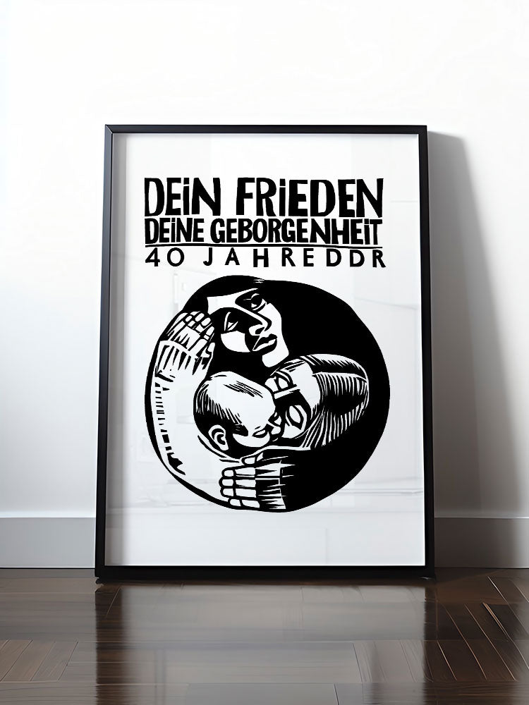 Historisches DDR Poster (A4 | A3 | A2 | A1) • DEIN FRIEDEN, DEINE GEBORGENHEIT - 40 JAHRE DDR (ORIGINAL PLAKAT)