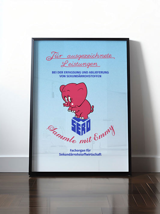 Historisches DDR Poster (A4 | A3 | A2 | A1) • FÜR AUSGEZEICHNETE LEISTUNGEN - SERO EMMY (ORIGINAL-WIMPEL)