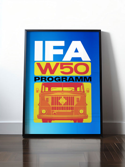 Historisches DDR Poster (A4 | A3 | A2 | A1) • IFA W50 PROGRAMM (ORIGINAL COVER BROSCHÜRE)