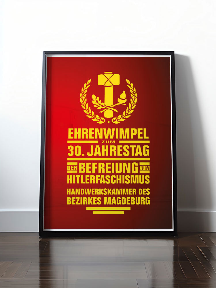 Historisches DDR Poster (A4 | A3 | A2 | A1) • EHRENWIMPEL HANDWERKSKAMMER MAGDEBURG