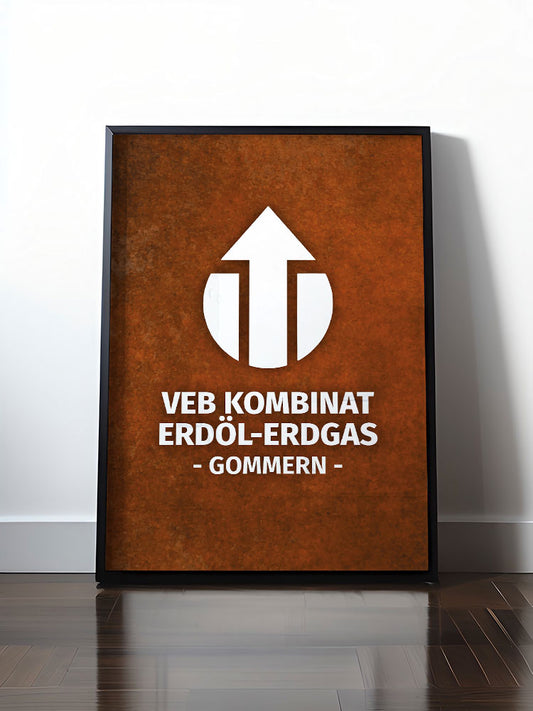 Historisches DDR Poster (A4 | A3 | A2 | A1) • VEB KOMBINAT ERDÖL-ERDGAS GOMMERN