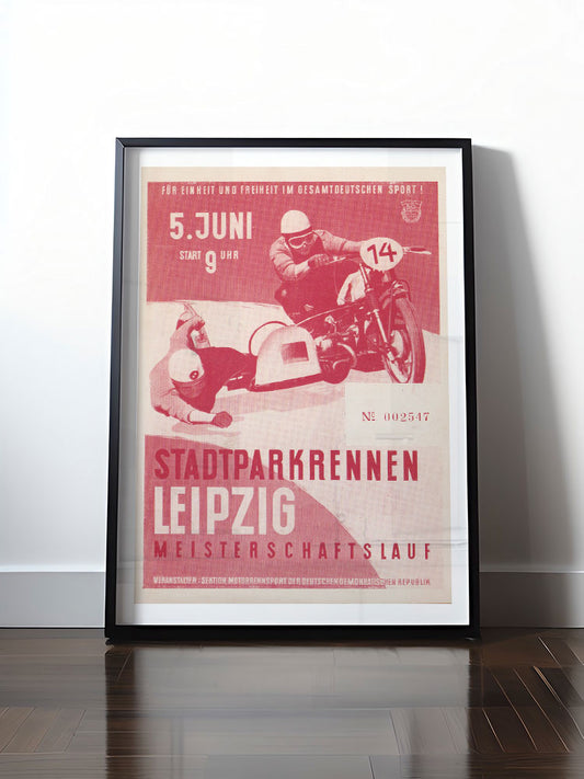 Historisches DDR Poster (A4 | A3 | A2 | A1) • WELTMEISTERSCHAFTSLAUF LEIPZIG - STADTPARKENNEN