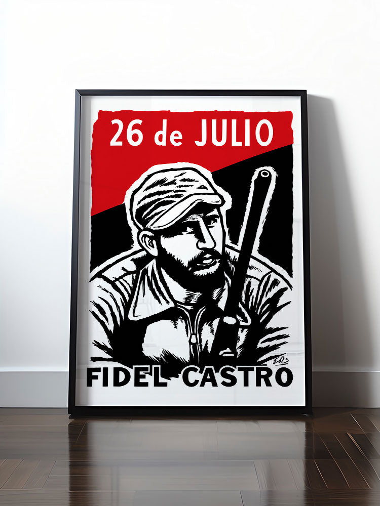 Historisches DDR Poster (A4 | A3 | A2 | A1) • FIDEL CASTRO - BEWEGUNG DES 26. JULI