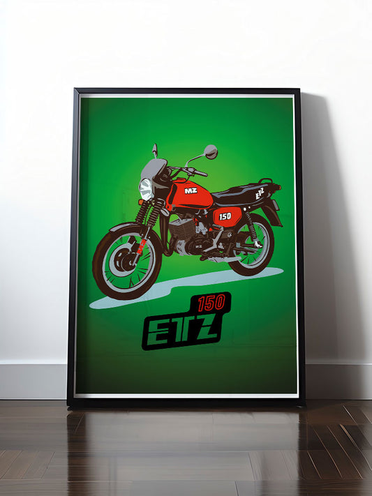 Historisches DDR Poster (A4 | A3 | A2 | A1) • MZ ETZ 150 ROT (ORIGINAL DDR-PLAKAT)