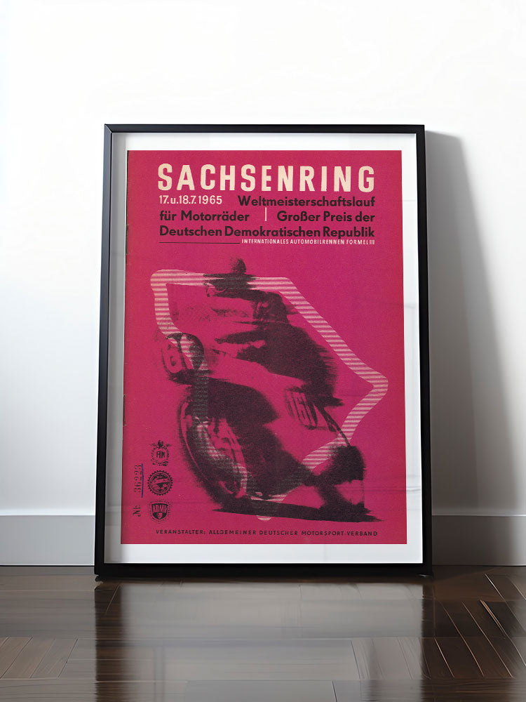 Historisches DDR Poster (A4 | A3 | A2 | A1) • WELTMEISTERSCHAFTSLAUF SACHSENRING - 1965