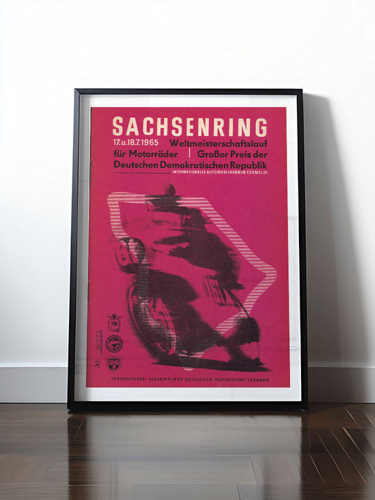 Historisches DDR Poster (A4 | A3 | A2 | A1) • WELTMEISTERSCHAFTSLAUF SACHSENRING - 1965