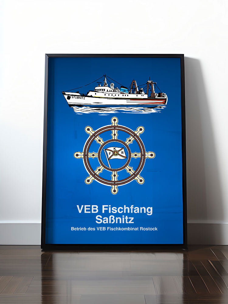 Historisches DDR Poster (A4 | A3 | A2 | A1) • VEB FISCHFANG SASSNITZ