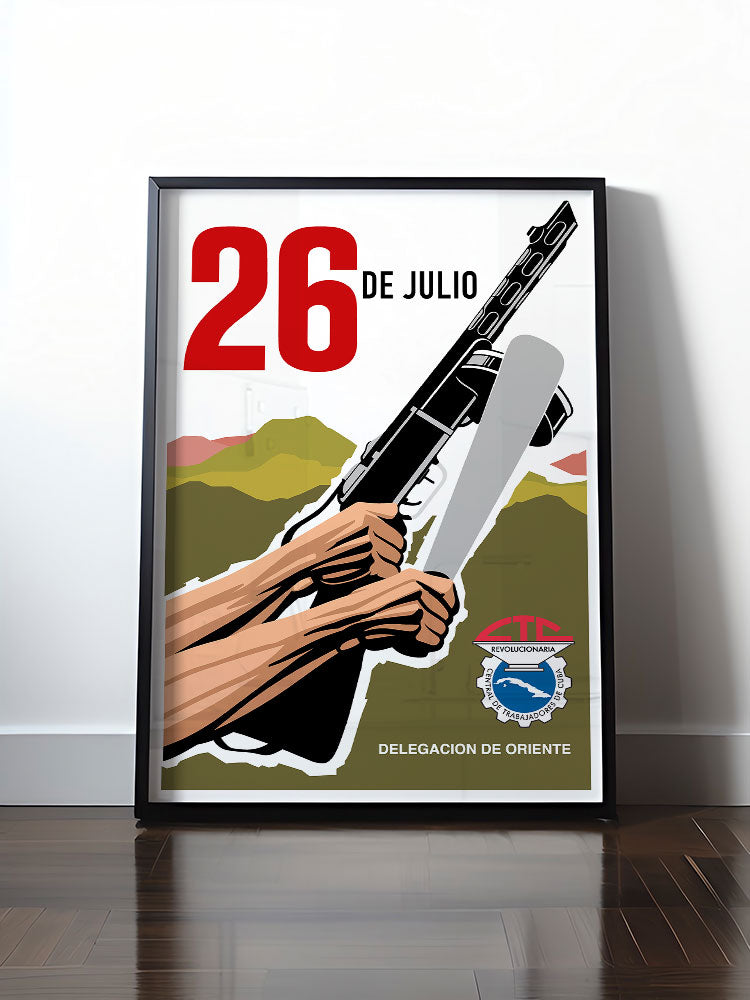 Historisches DDR Poster (A4 | A3 | A2 | A1) • BEWEGUNG DES 26. JULI, KUBA (ORIGINAL POSTER)