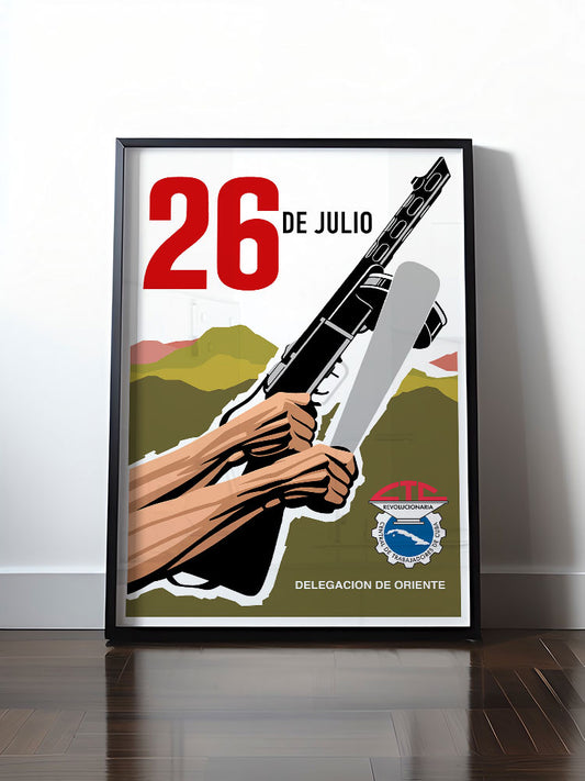 Historisches DDR Poster (A4 | A3 | A2 | A1) • BEWEGUNG DES 26. JULI, KUBA (ORIGINAL POSTER)