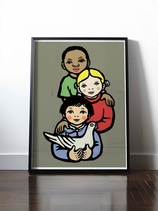 HISTORISCHES POSTER (A4 | A3 | A2 | A1) • WELTFRIEDEN - WORLD PEACE, LI BING-FAN 1967 ORGINAL