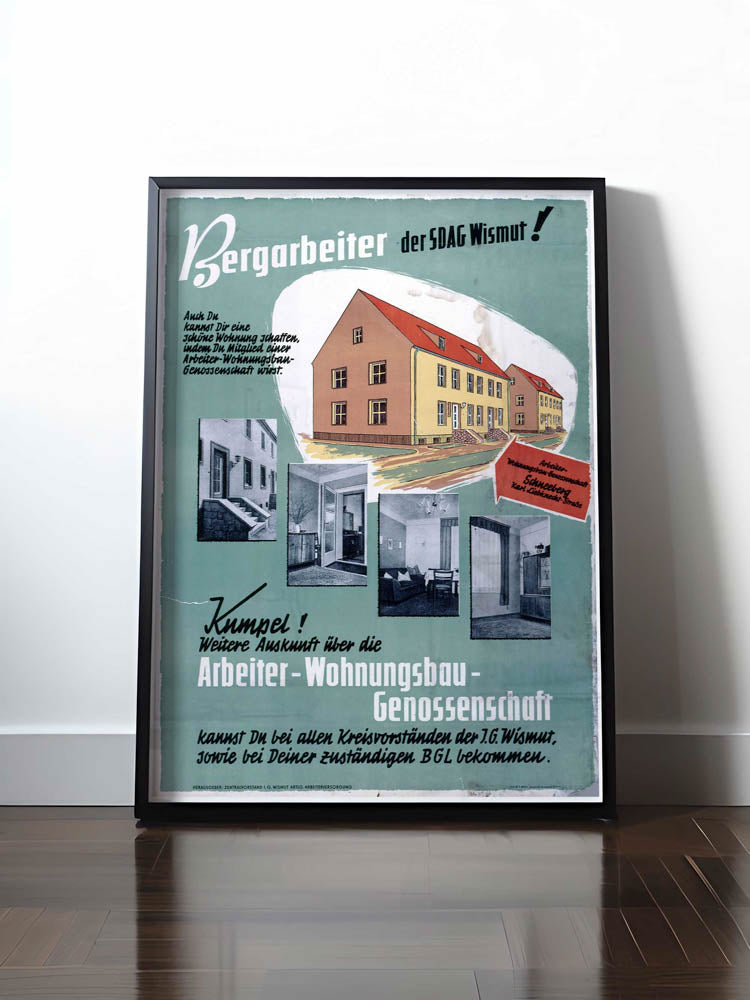 Historisches DDR Poster (A4 | A3 | A2 | A1) • BERGARBEITER DER SDAG WISMUT