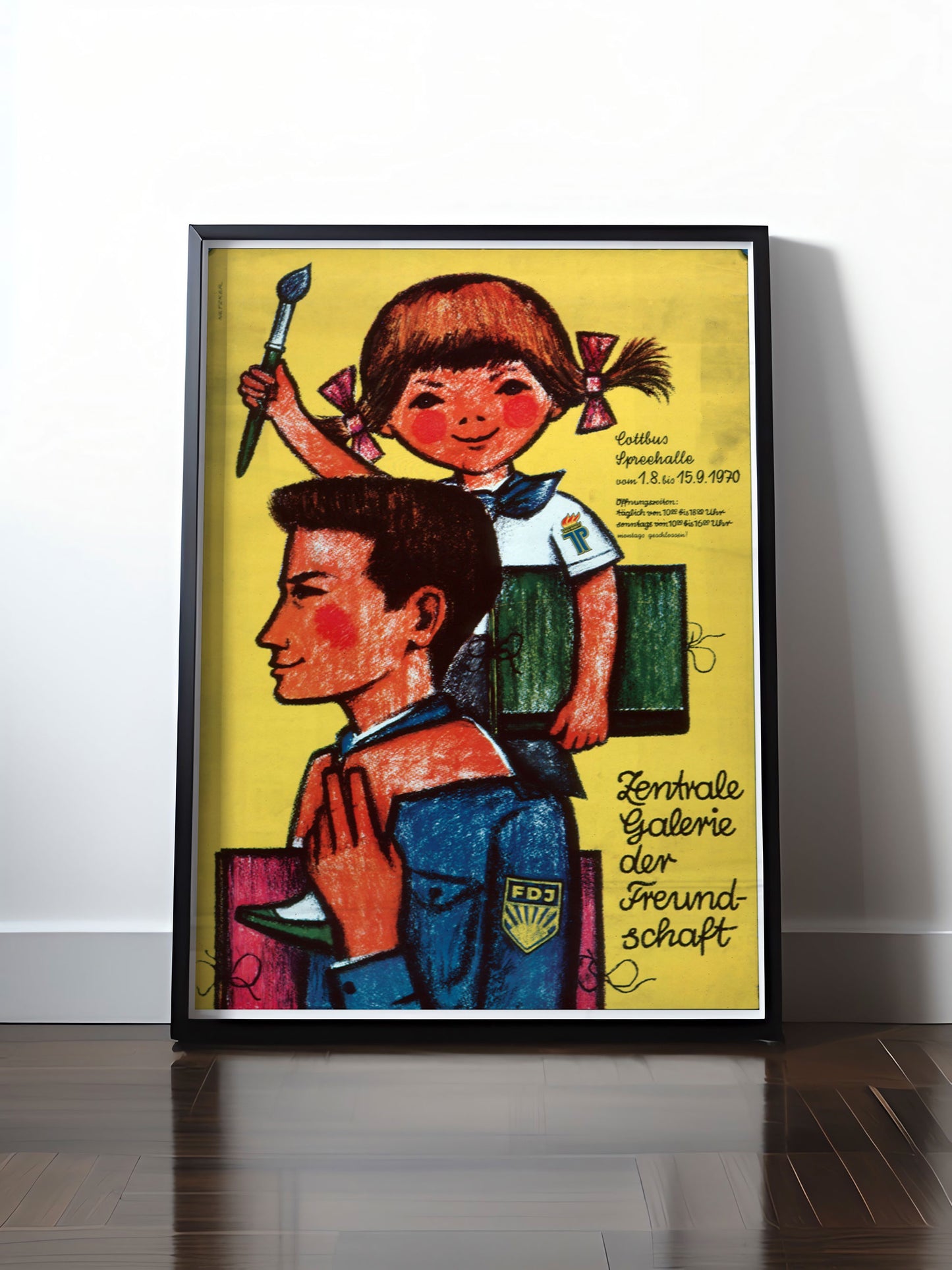 Historisches DDR Poster (A4 | A3 | A2 | A1) • DDR: GALERIE DER FREUNSCHAFT COTTBUS 1970