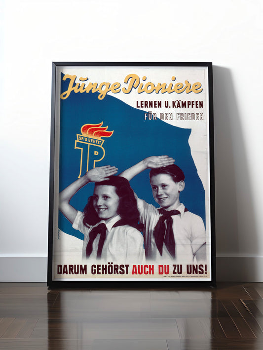 HISTORISCHES POSTER (A4 | A3 | A2 | A1) • DDR: JUNGE PIONIERE - FÜR DEN FRIEDEN