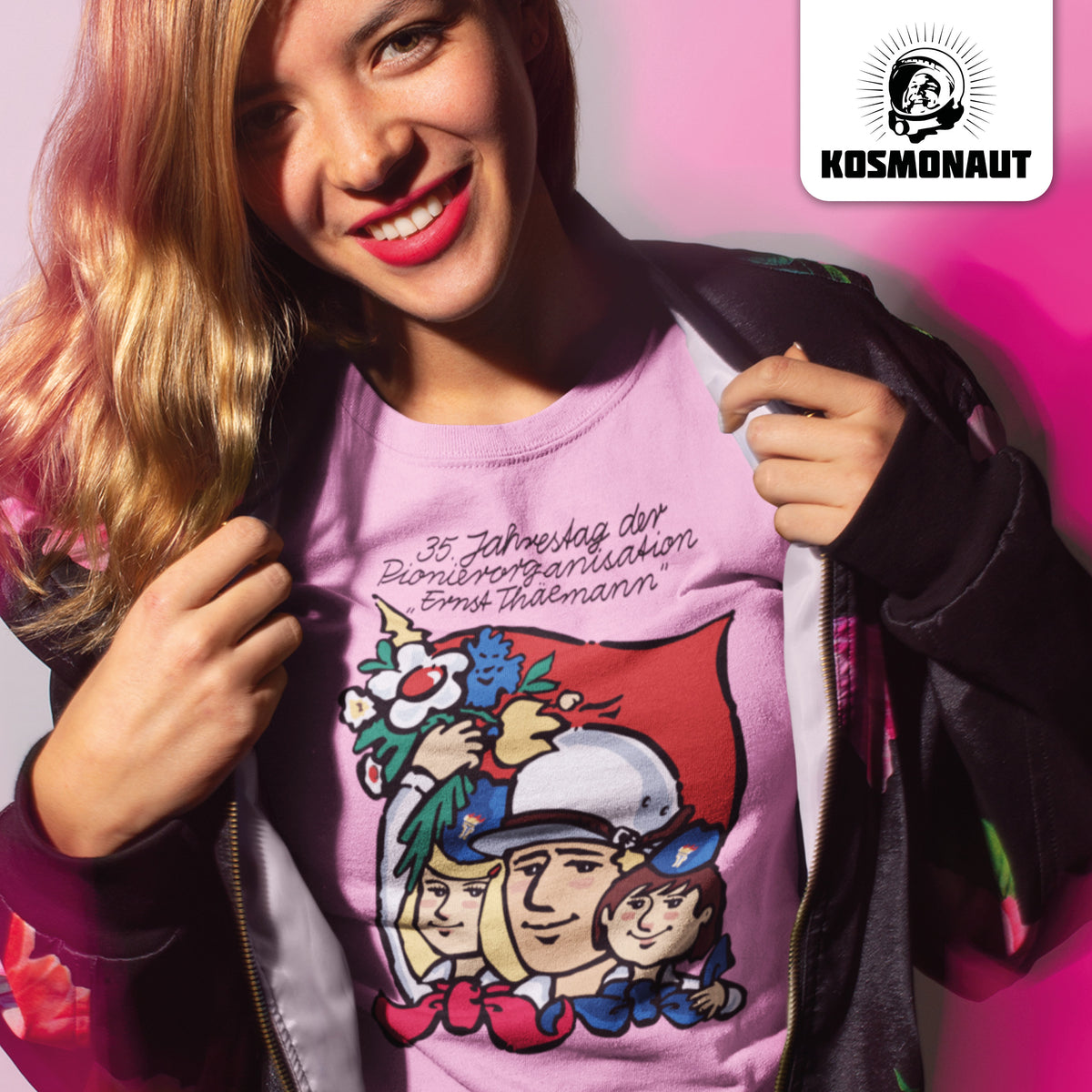 DDR Ostalgie Shirt Unisex • 35 JAHRE PIONIERORGANISATION ERNST THÄLMANN (ORIGINAL DDR-PLAKAT)